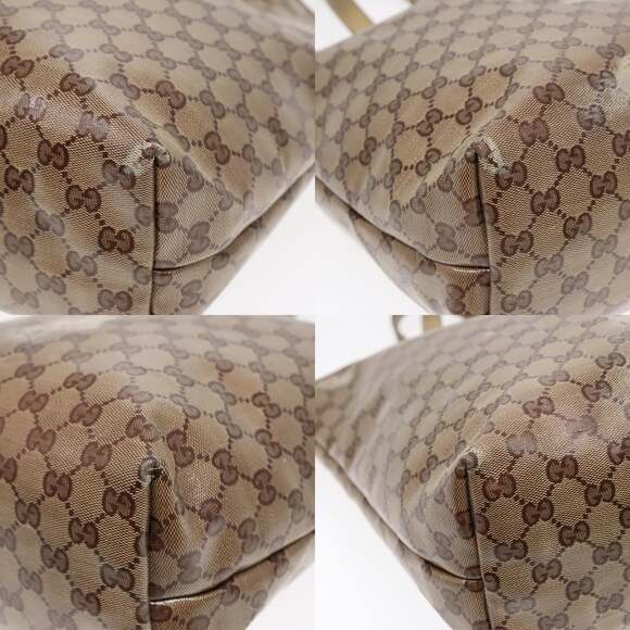 GUCCI GG Crystal Tote Bag Coated Canvas Beige Gold - Picture 10 of 12
